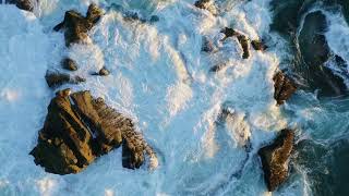 California Coastal Waves Aerial - Relaxing Aerial Footage