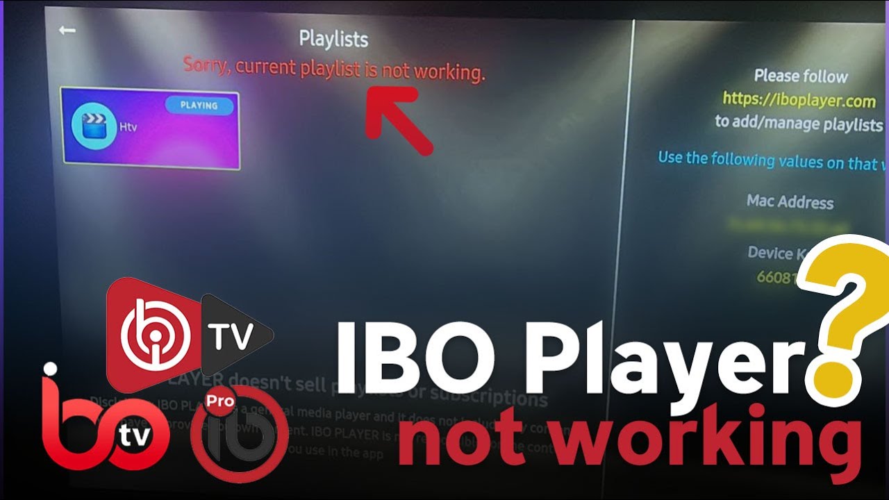 IBO Player not working