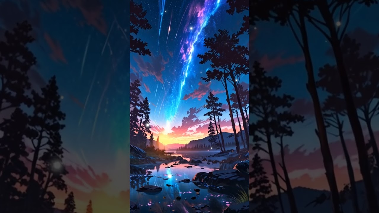 A glowing forest of neon magic and soft lights 🌌