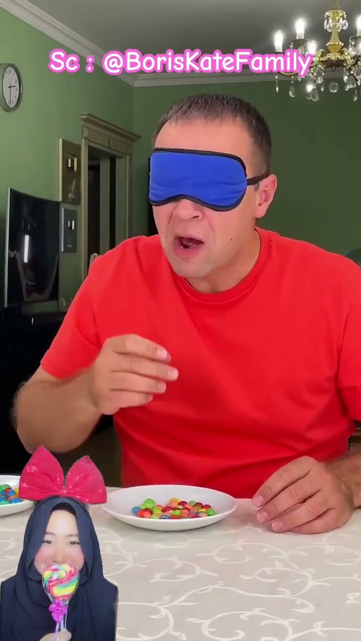 TANTANGAN TUTUP MATA CICIPI MAKANAN ⁉️ @BorisKateFamily #shorts #funny #dubbing