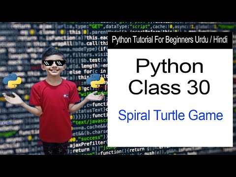Python Class 30 Spiral Turtle Python Game  How to draw a spiral with Python turtle in Urdu / Hindi
