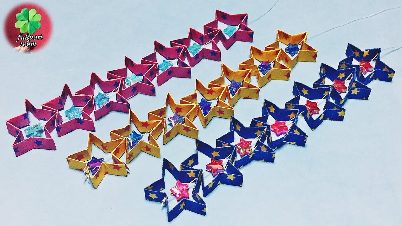 七夕飾りの作り方 星つづり を手作り 7月の折り紙 Fukuoriroom Youtube