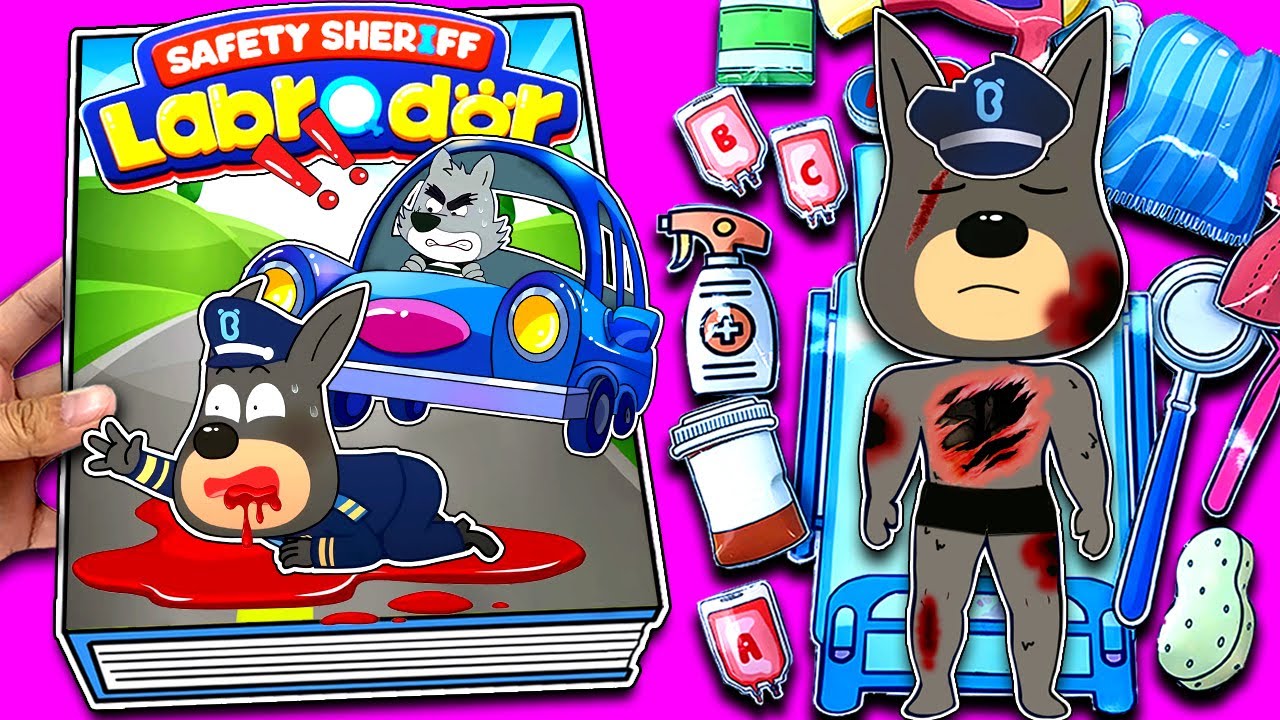 Шериф Лабрадор... О нет, Доби попал в аварию | Создаём тихую книгу ❤️Сделай сам из бумаги❤️