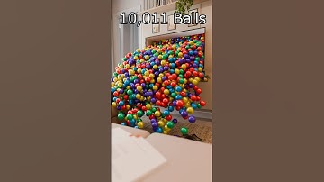 Intense blender simulation with over 10k balls 🔥 Living room sim #blenderanimation #blender3d