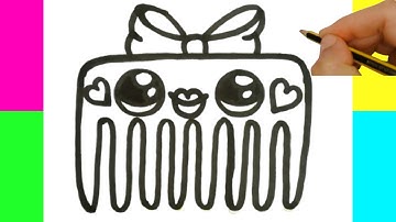 How to Draw Cute Comb,Easy Drawing,Step by Step