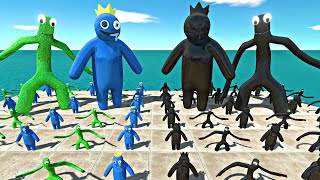 Rainbow Friends Green Team + Blue Team vs Shadow Itself - Animal Revolt Battle Simulator