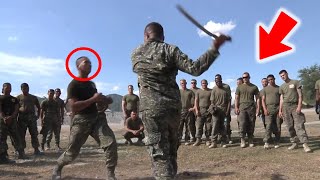 Crazy Move: US and Philippine Marines Do Crazy Knife and Sword Training