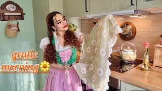 Slow Living In My Vintage Homecozy Breakfastsewing Curtainfresh Garden Green