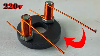 Amazing experiment free electricity energy using big magnet