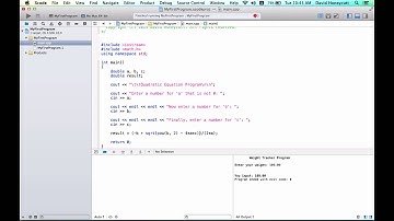 Mac C++ Programming #7 - Quadratic Equation Project