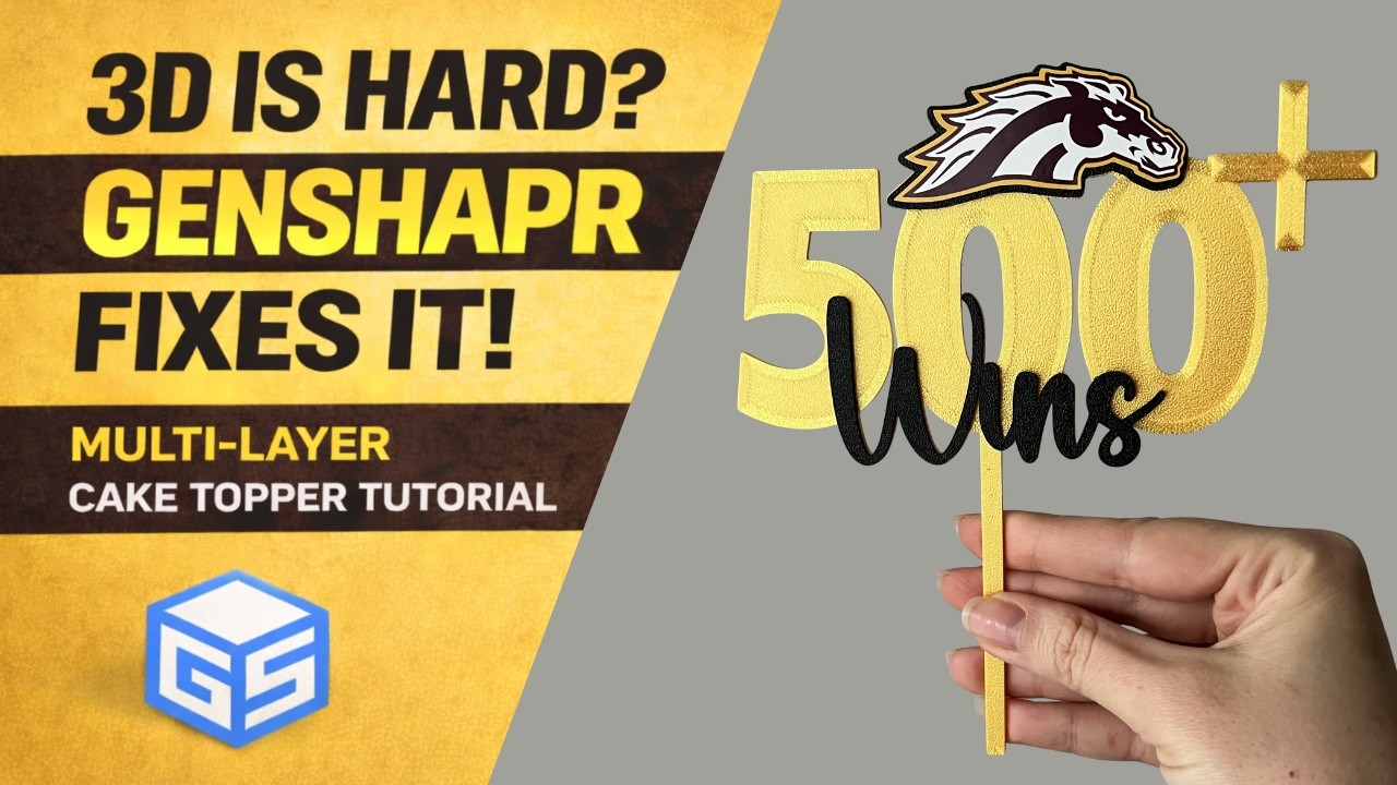 How I Made a 3D Printed Cake Topper with Multi-Layer in GenShapr | Full Tutorial