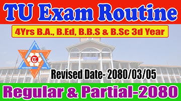 Bachelor 3rd year exam routine revised 2080 |  bachelor exam routine | BBS exam schedule #vacancynp