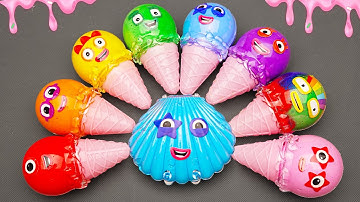 Cleaning Rainbow Pinkfong Eggs SLIME, Cocomelon, ICE CREAM Coloring! Satisfying ASMR Videos