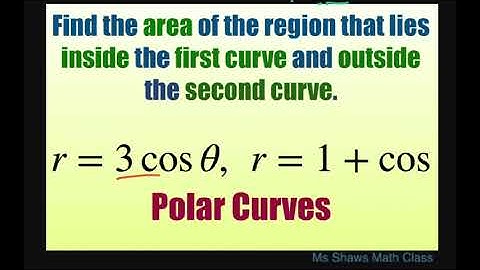 Find area of region that lies inside polar curve r = 3 cos theta and outside curve r = 1 + cos theta