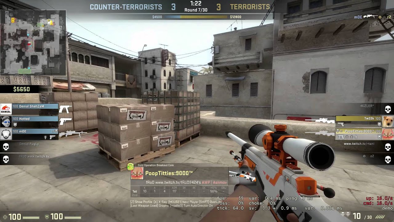 PoopTitties Aces Moe, Fugly, Shazam, Frod, and Hotted on Dust 2 (CSGO ...