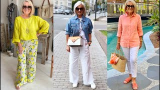 САМЫЕ ТРЕНДОВЫЕ ЛЕТНИЕ  БРЮКИ ДЛЯ ЖЕНЩИН 50+55+60+ 💖СОВРЕМЕННЫЕ ОБРАЗЫ STREET STYLE