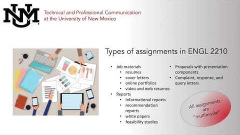 ENGL 2210, "Technical Writing," at the University of New Mexico