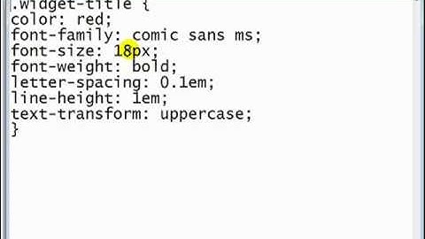 Change the Widget Title Font