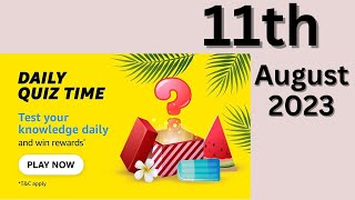 Amazon Today Quiz Answers 11th August 2023 | Amazon FunZone Quiz Answers Today | Daily Quiz Time