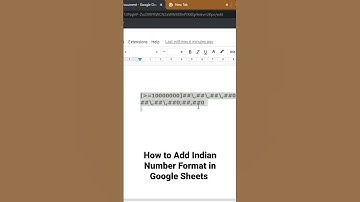 How to add Indian number format In Google Sheet