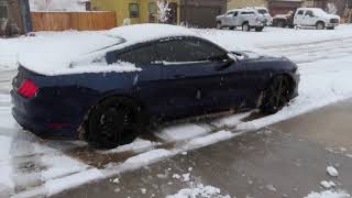 DRIVING A MUSTANG IN THE SNOW IS HARD