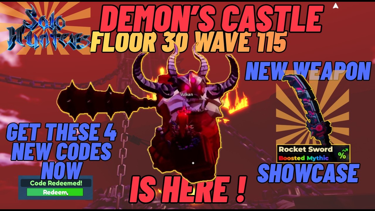 Roblox Best Game Series | Solo Hunters | How to Beat demon's castle easily | New Codes | New Weapon
