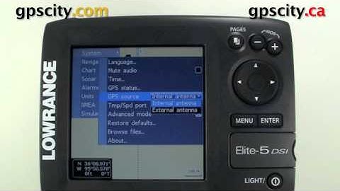 Lowrance Elite 5 DSI Manual - Setting the GPS Source