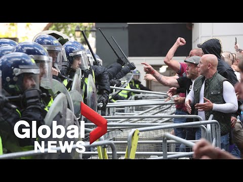 Far-right demonstrators gather in London