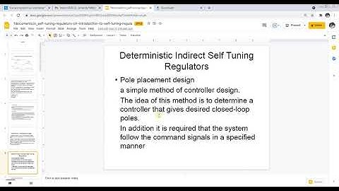 Adaptive Control_Deterministic self tuning Regulator_ploe placement technique