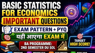 Basic Statistics For Economics Important Questions & Exam Pattern BA Programme 2nd Semester DU SOL
