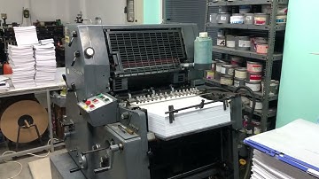 Heidelberg GTO 52 Offset Printing - One Color Printing in Action!