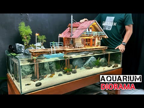 Make A Floating Villa Diorama Aquarium - AQUARIUM DECORATIONS IDEAS 