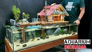 สร้างพิพิธภัณฑ์สัตว์น้ำไดโอรามาวิลล่าลอยน้ำ - ไอเดียการตกแต่งตู้ปลา
