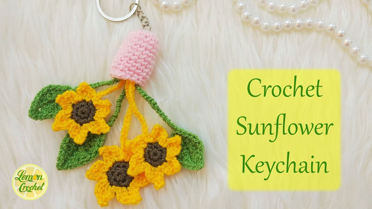 Sunflower Keychain Charm Crochet Kit – seelycrochet