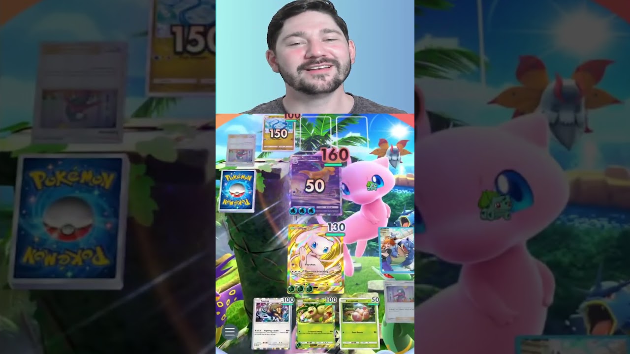 Mew Ex does does Draco Meteor better than Dragonite #shorts #pokemonpocket #mew