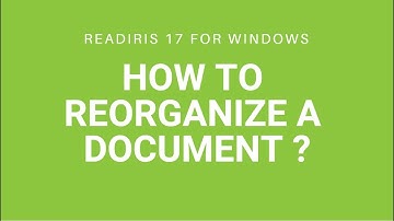 Readiris 17 Windows: How to reorganize a document?