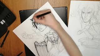 Drawing Baki Hanma (Baki Series) vs Ohma Tokita (Kengan Ashura) Fanart.