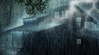 99% of YOU will FALL ASLEEP FAST | Heavy Pouring Rain & Strong Thunder on Farmhouse | Rain 10 Hours