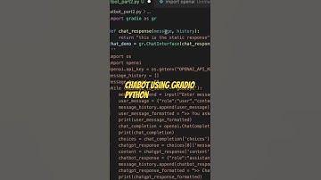 Create chatbot python gradio #chatgpt #coding #gpt #chatbot #python #ui