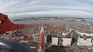 Jätkäsaari Helsinki Fira torni 2. Towercrane operator. Torninosturi. Part 2