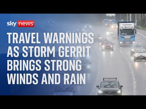 Travel warnings as Storm Gerrit batters Britain