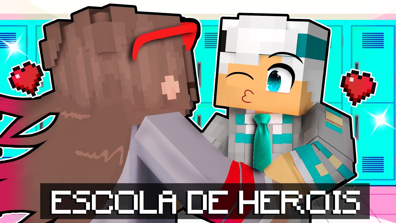 PRIMEIRO BEIJO na ESCOLA DE HERÓIS no Minecraft