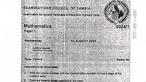 Maths paper one g12 GCE 2022 part 1(q1 to 13)