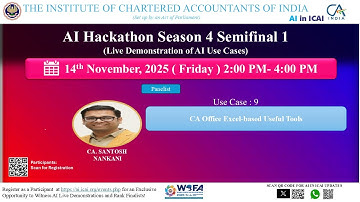 AI Hackathon S4 SF1 UC9– CA Office Excel-based Useful Tools – CA. Santosh Nankani
