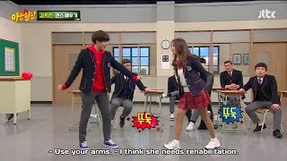 [ENG SUB] Kim Hee Seon learns girl group dance from Kim Heechul