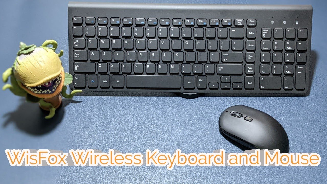 Wireless Keyboard and Mouse, WisFox Full-Size Wireless Mouse and Keyboard  Combo, 2.4GHz Silent USB Wireless Keyboard Mouse Combo for PC Desktops