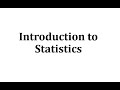 Introduction to Statistics