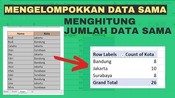 Mengelompokkan dan menghitung jumlah data yang sama pada exel