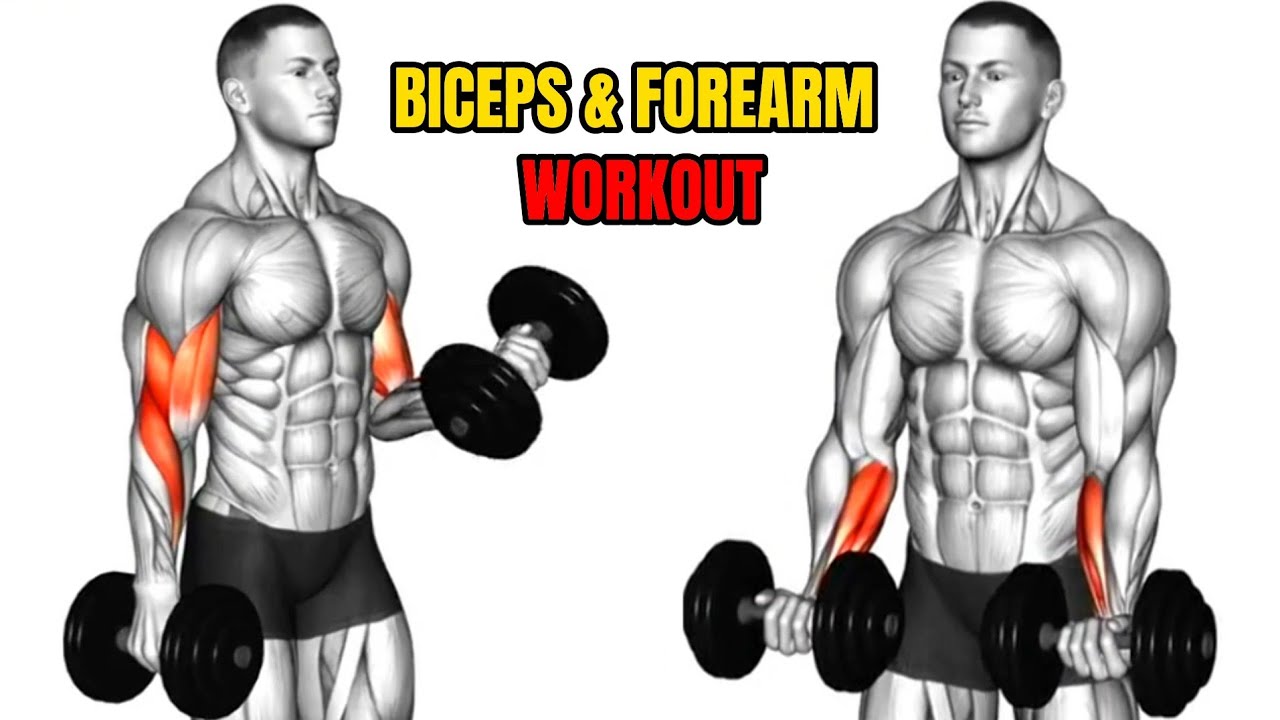 Biceps and Forearm workout with dumbbell only - Arm Workout - YouTube