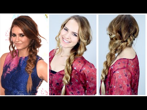 messy bun Nina Dobrev's Teen Choice Awards Side Braid